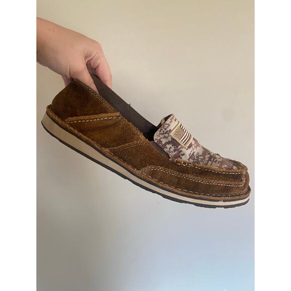 Womens Ariat Leather Cruiser Patriot Slip On Size 10 Camo - Picture 2 of 7